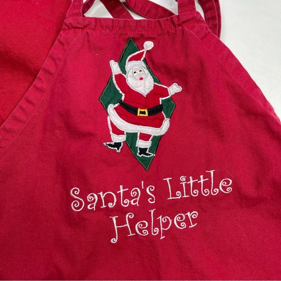 Santa's Helper apron set adult and child sizes Christmas Holiday mommy and me - Picture 2 of 9